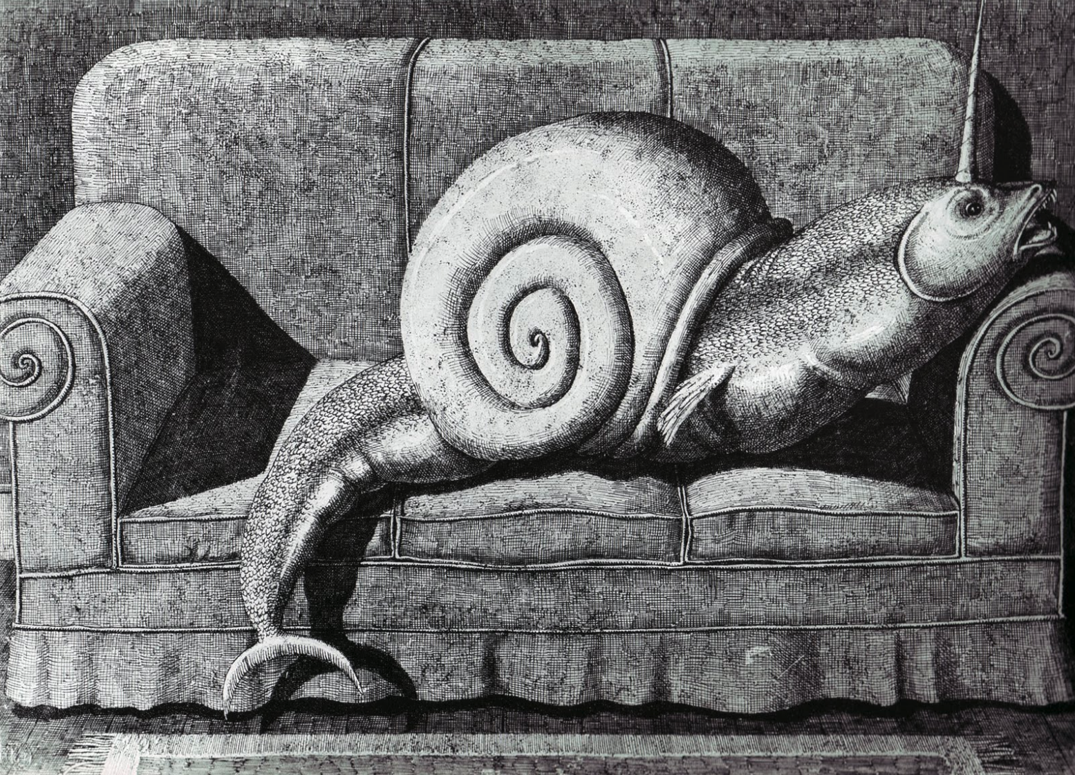 Edward Gorey Snail unicorn